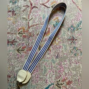 Blue and cream stripe Clare V strap.